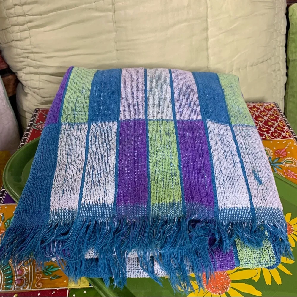 70s Color Block Towel *Torn*